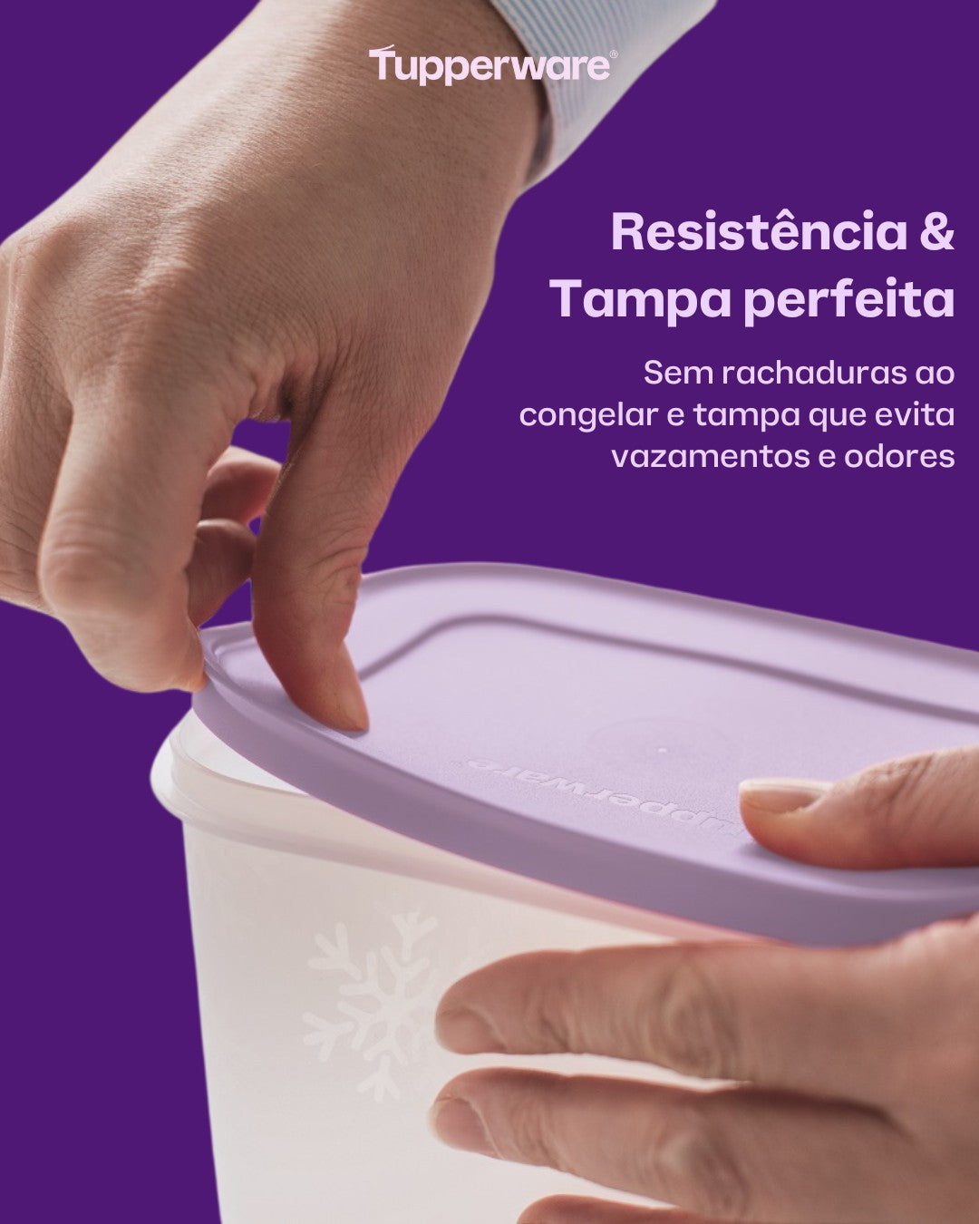 Pote Hermético para Congelamento Tupperware Freezer Line Roxo Ametista 2,5L