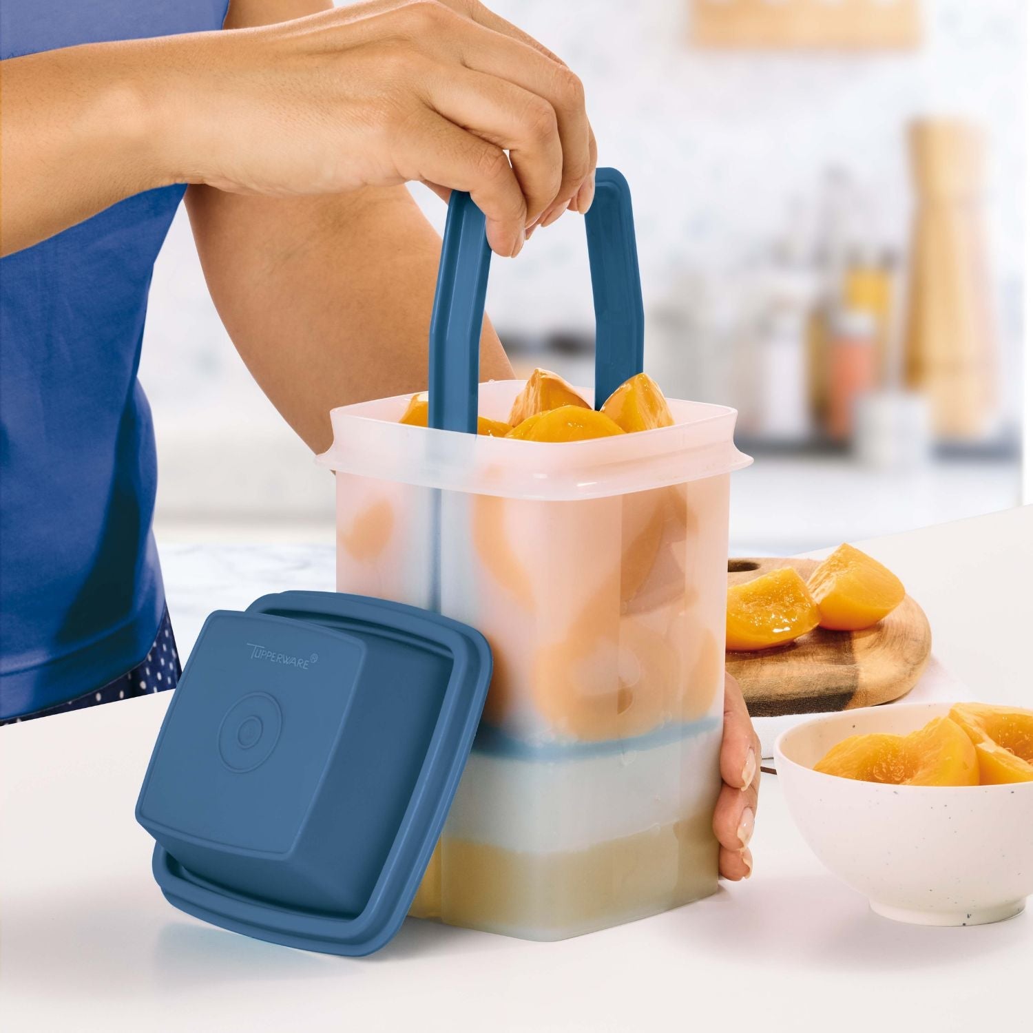 Escorredor Serve e Conserva Tupperware Azul 1,2L