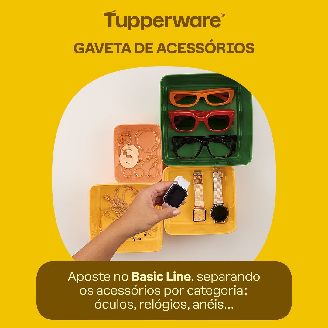 Pote Hermético Tupperware Basic Line Laranja Natural 160ml