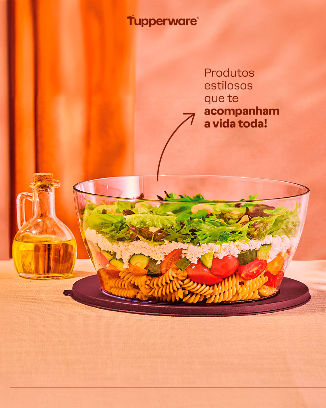 Tigela Clear Tupperware 4L Merlot