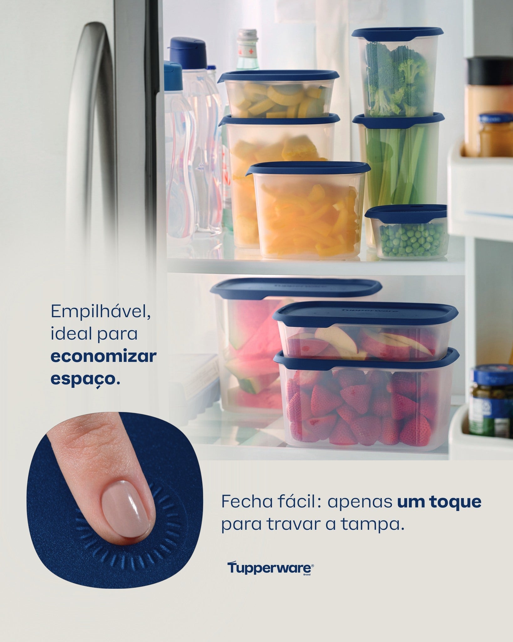 Pote Hermético One Touch Fresh Tupperware Azul 1,8L